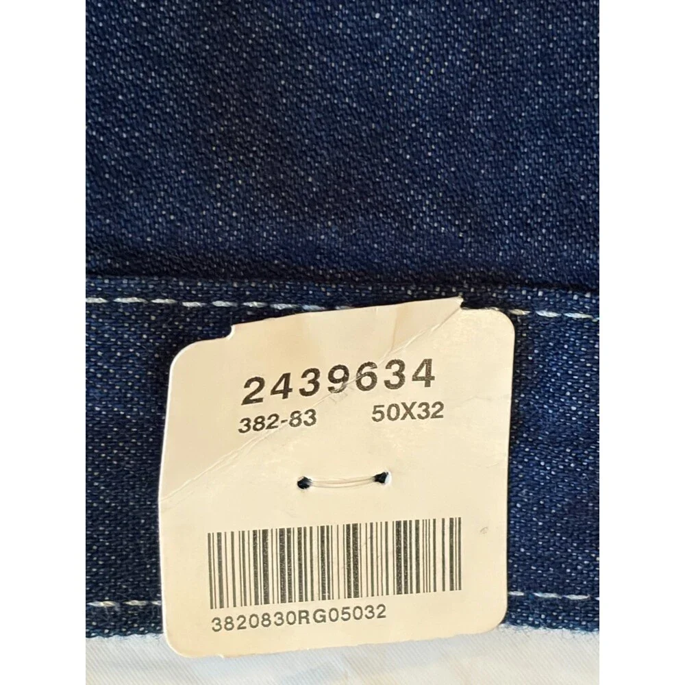 Carhartt Dungaree Fit Jeans Men's 50x32 Blue Dark Wash Work Wear, Comfort